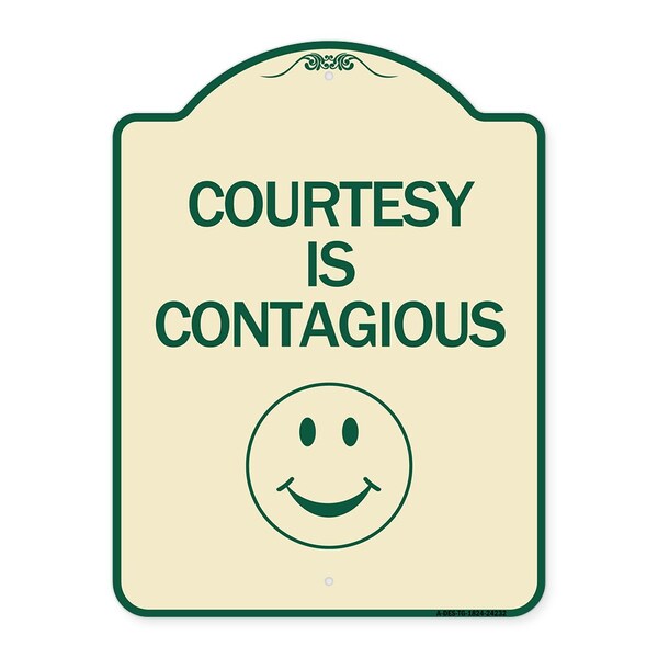 Signmission Courtesy Is Contagious Heavy-Gauge Aluminum Architectural Sign, 24" x 18", TG-1824-24232 A-DES-TG-1824-24232 - main